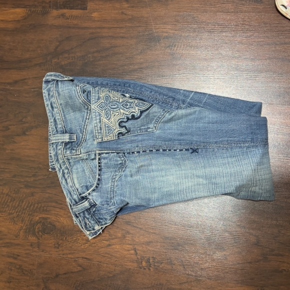 ANTIK DENIM JEANS Vintage 90s Y2K Fashion  embroidered back pocket size 28 EUC - Picture 8 of 16